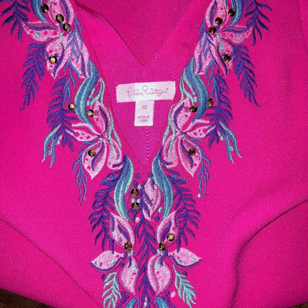 Lilly Pulitzer Pink Embroidered Dress – Size Small